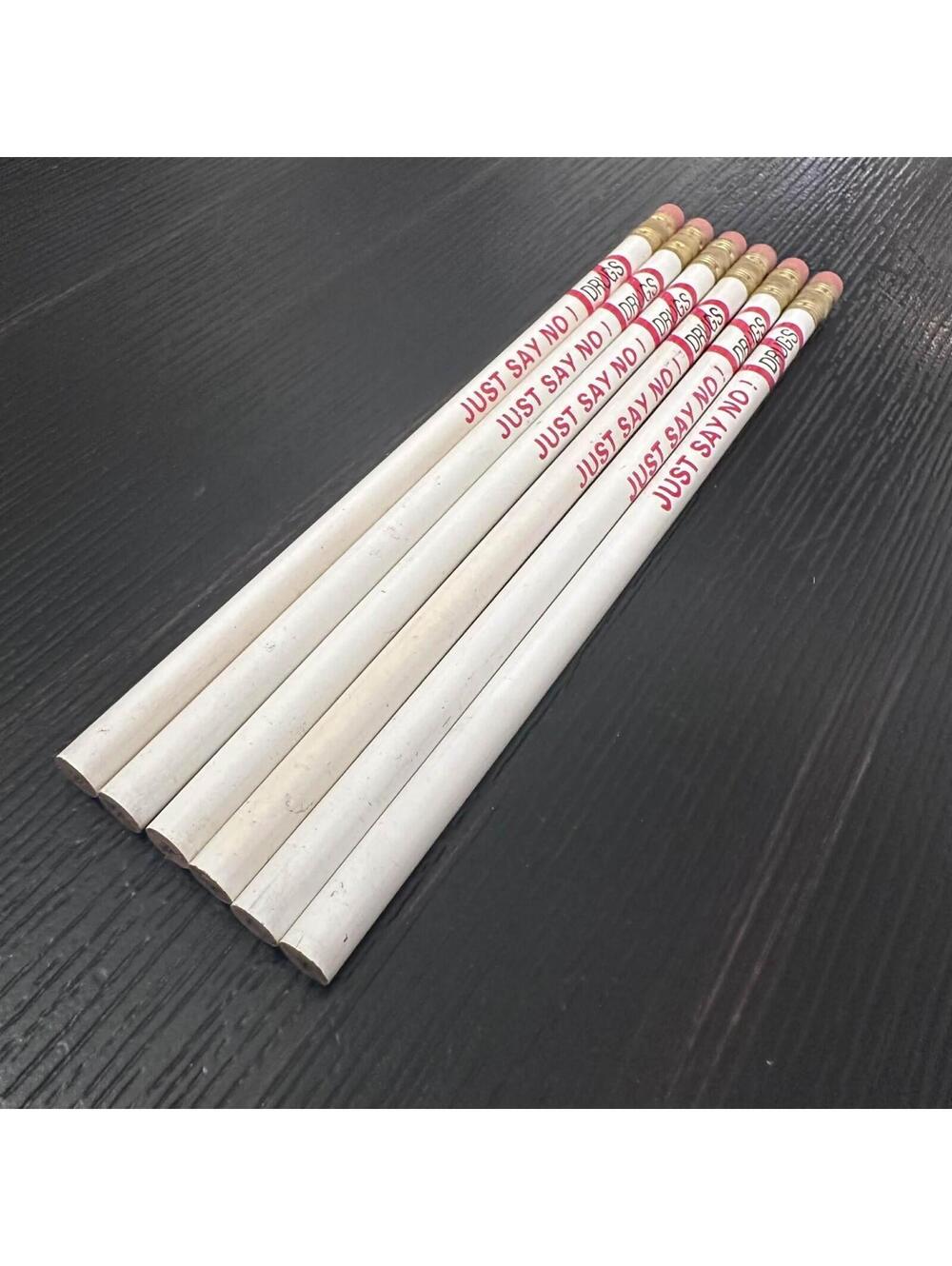 Lot Of 6 Vintage Just Say No To Drugs Red And White Pencils New Unused